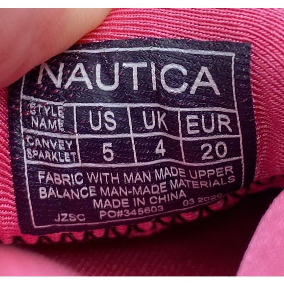 Nautica Kids Girls Toddler 5C Athletic Sneaker Canvey Sparklet Shoe Slip On - Picture 12 of 12